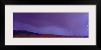 Sunset w/Lightning Four Peaks Mountain AZ