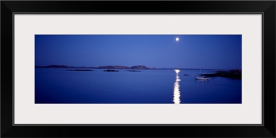 Sweden, Bohuslan, night, full moon