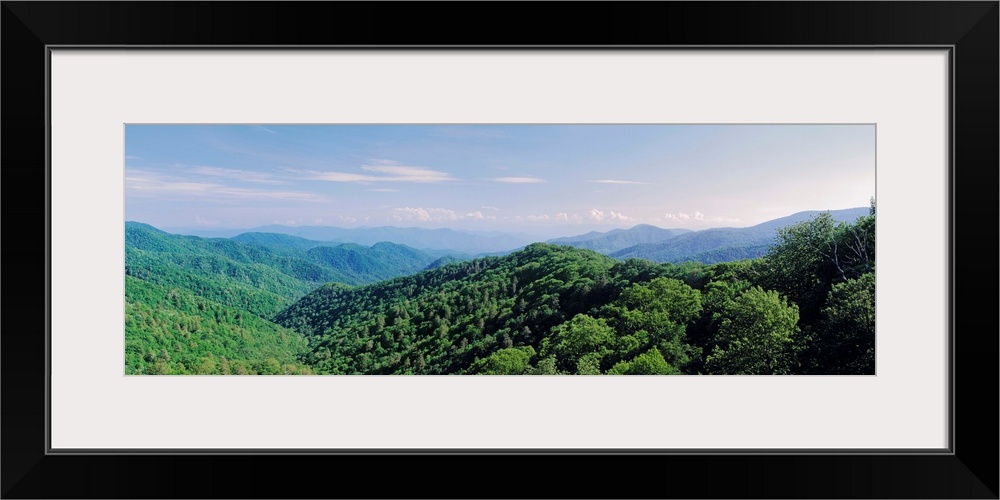 Tennessee, Great Smoky Mountains National Park, Aerial view of the Newfound Gap Road