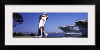 The Kiss between a sailor and a nurse sculpture Unconditional Surrender San Diego Aircraft Carrier Museum San Diego California