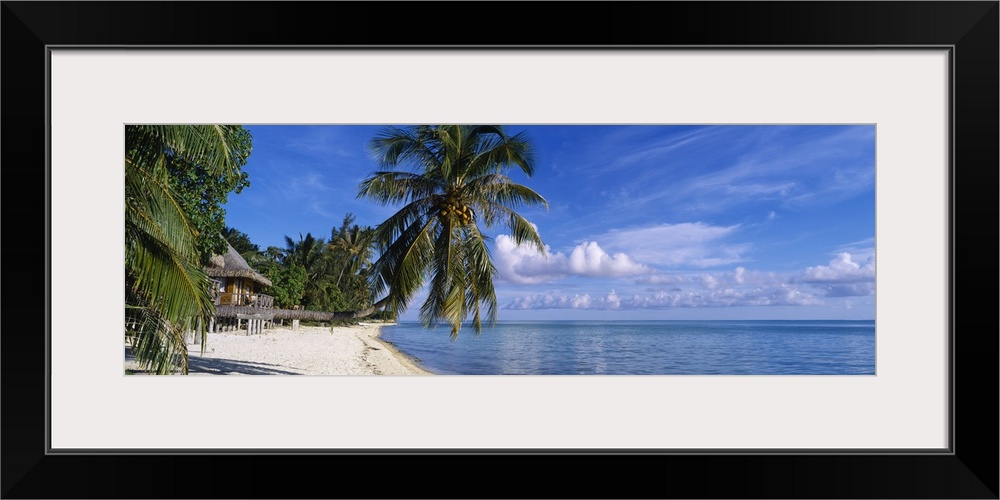 Tourist resort on the beach, Matira Beach, Bora Bora, French Polynesia