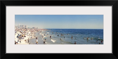Tourists on the beach, Coney Island, Brooklyn, New York City, New York State