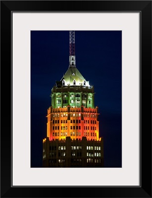 Tower lit up at night, Tower Of The Americas, San Antonio, Texas