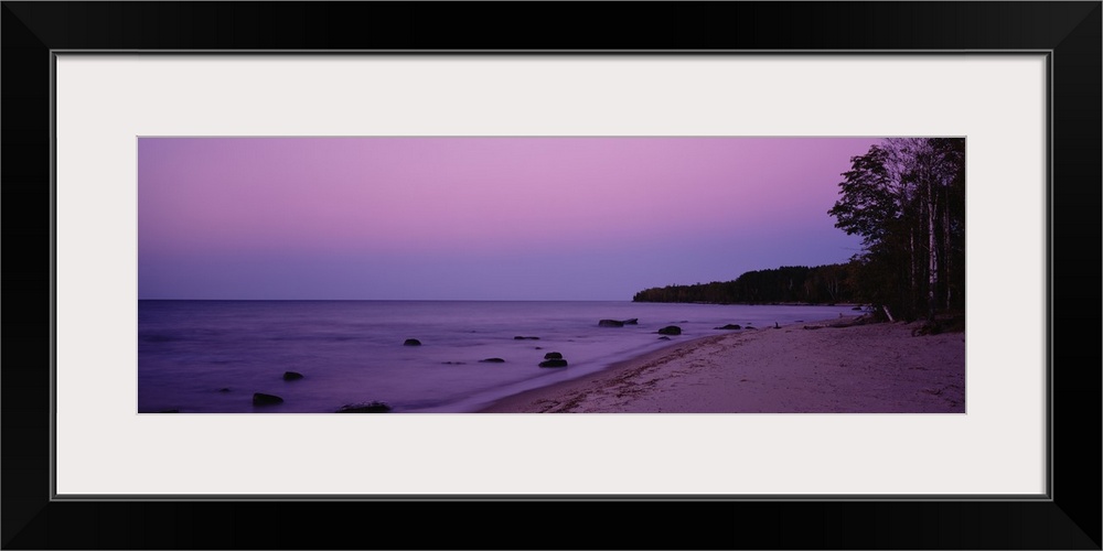 Trees on a beach, Union Bay, Lake Superior, Upper Peninsula, Silver City, Michigan