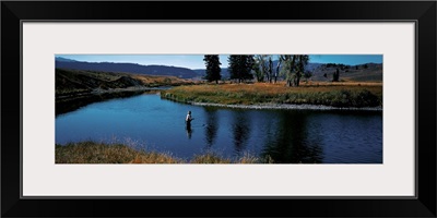 Trout fisherman Slough Creek Yellowstone National Park WY