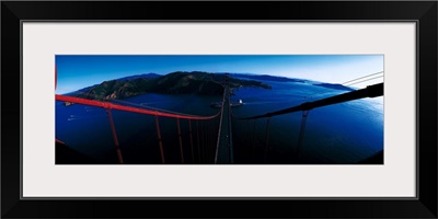 View from top Golden Gate Bridge San Francisco CA