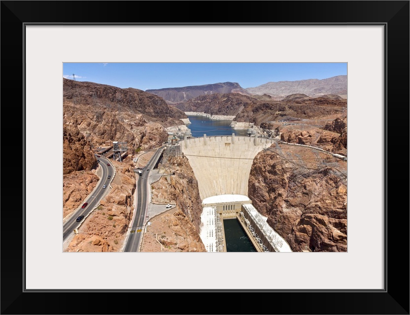 View of Hoover Dam, Black Canyon, Colorado River, Nevada, USA.