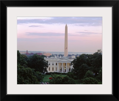 View of the White House and Washington Monument at dusk, Washington DC