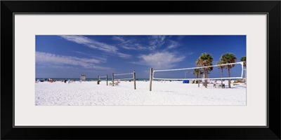 Volleyball nets on the beach, Siesta Beach, Siesta Key, Florida