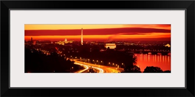 Washington DC, aerial, sunset