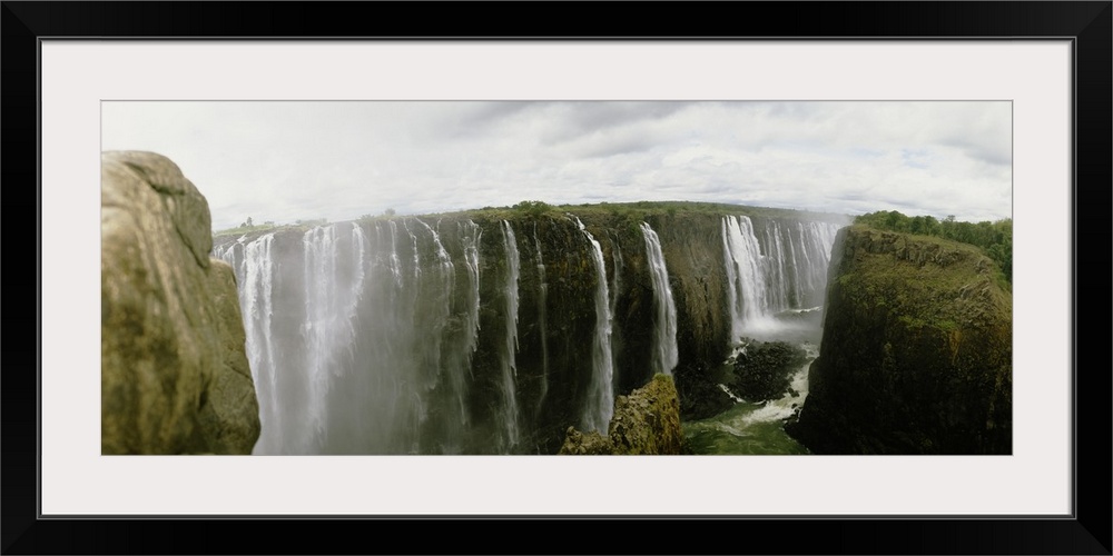 Water falling into a river, Victoria Falls, Zimbabwe, Africa