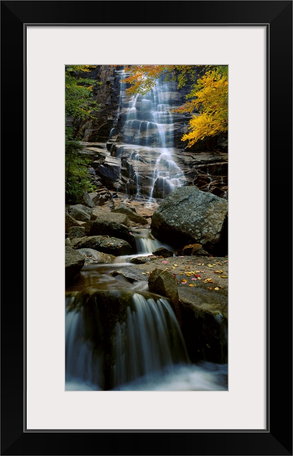 Big photograph of Arethusa Falls that is located in Crawford Notch State Park in New Hampshire.  This beautiful waterfall ...