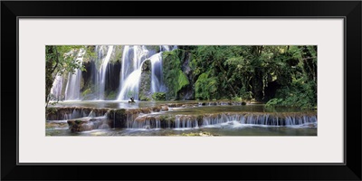 Waterfall in a forest, Cuisance Waterfall, Jura, Franche Comte, France