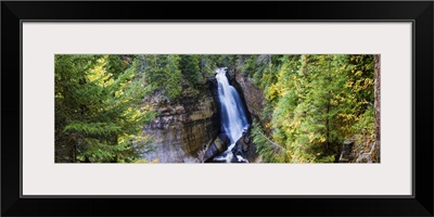 Waterfall in a forest, Miners Falls, Rocks National Lakeshore, Michigan