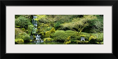 Waterfall in a garden, Japanese Garden, Washington Park, Portland, Oregon