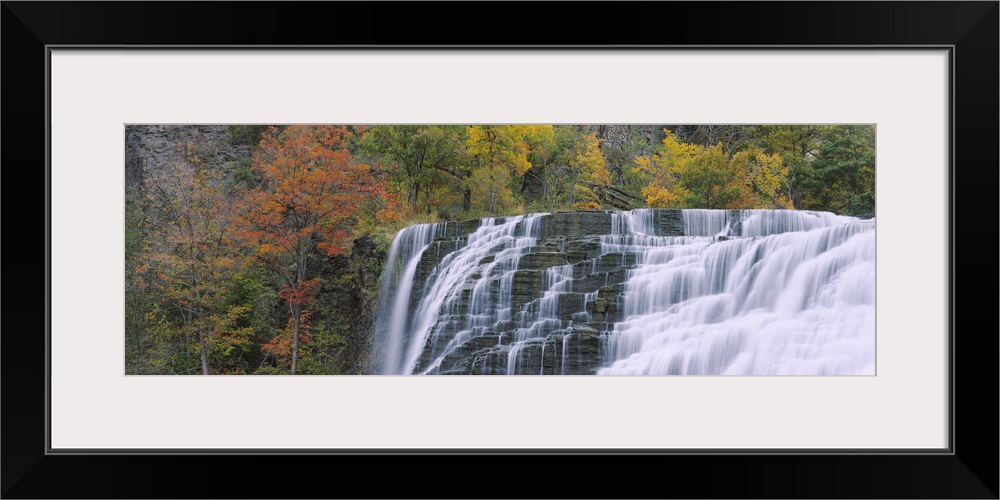 Waterfall on a mountain, Ithaca Falls, Tompkins County, Ithaca, New York