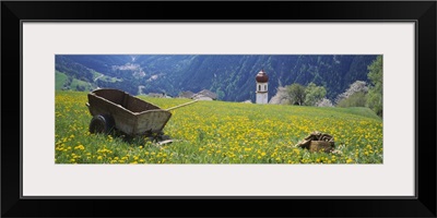 Wheelbarrow in a field, Austria