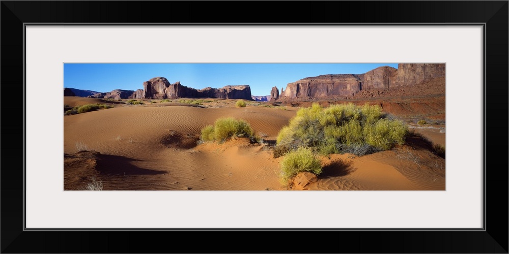 Wide angle view of Monument Valley Tribal Park, Utah