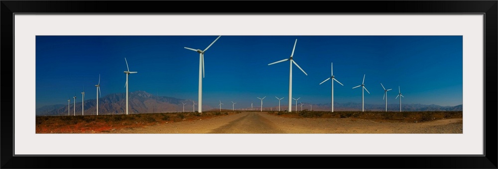 Wind turbines in a field, California,