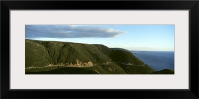 Windy road on mountain, Cabot Trail, Cape Breton Island, Nova Scotia, Canada