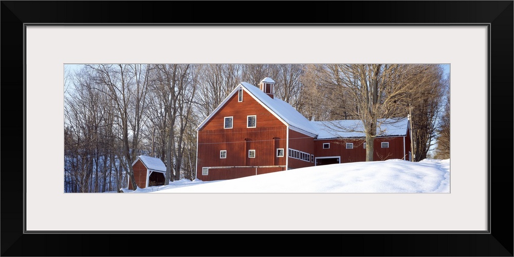 Winter Red Barn Peacham VT