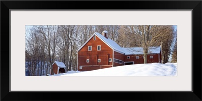 Winter Red Barn Peacham VT