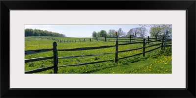 Wooden fence in a farm, Knox Farm State Park, East Aurora, New York State