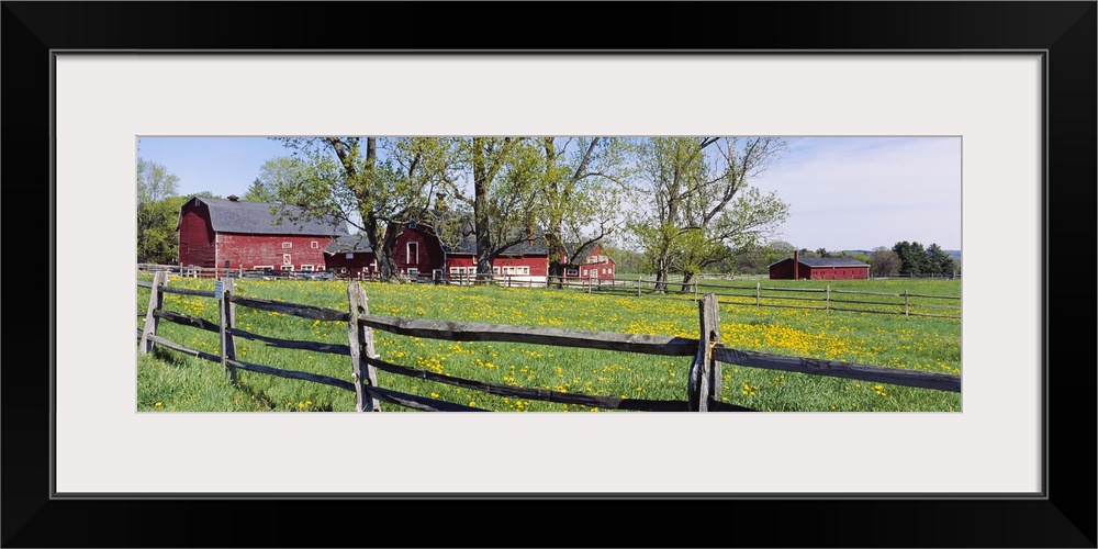 Wooden fence in a farm, Knox Farm State Park, East Aurora, New York State