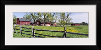 Wooden fence in a farm, Knox Farm State Park, East Aurora, New York State