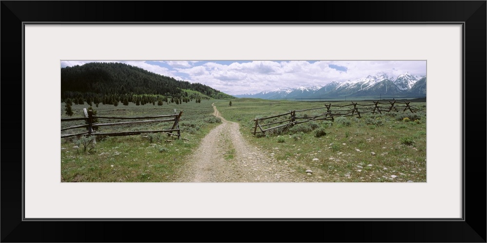 Wyoming, Grand Teton National Park, Dirt road in a landscape