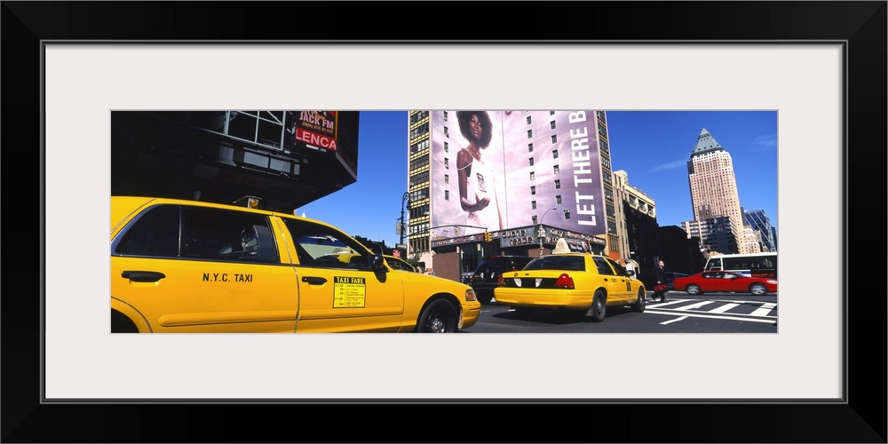 Yellow taxies at the road intersection, Manhattan, New York City, New York State