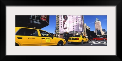 Yellow taxies at the road intersection, Manhattan, New York City, New York State
