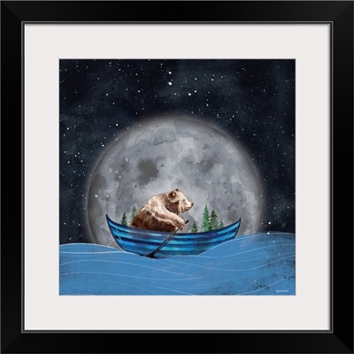 Bear Rowing In The Sea