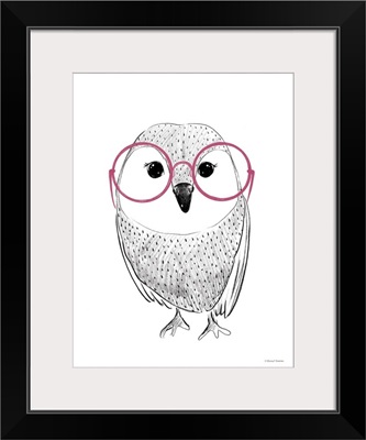 Owl In Pink Glasses