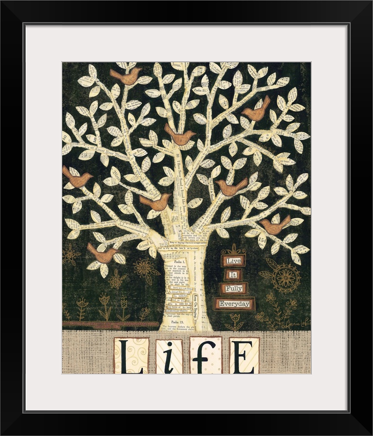 Rustic folk art themed artwork perfect for the home.