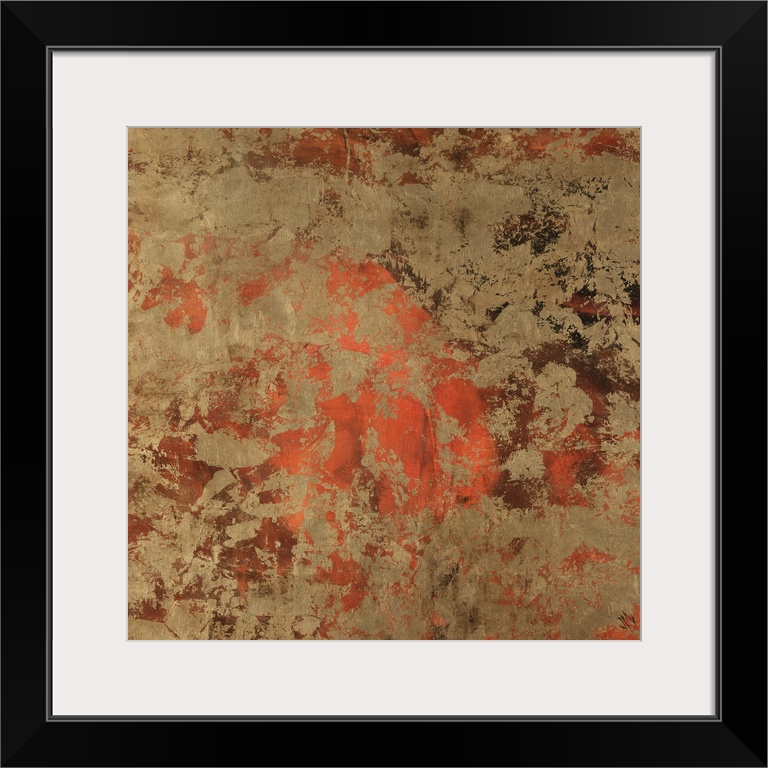 This abstract artwork is part of a series of warm colored images with intricate textures.