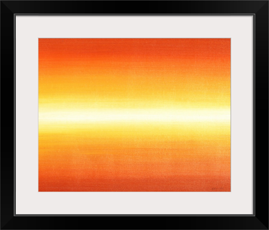 Abstract painting with a horizontal orange and yellow gradient.