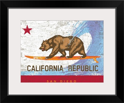 California Surf Bear Flag, San Diego