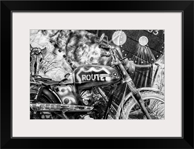 Black And White Arizona Collection - Motorcycle Route 66