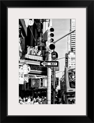 Black And White Manhattan Collection - Traffic Light Times Square