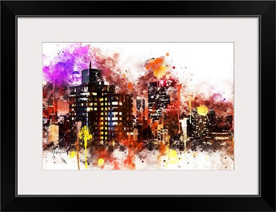 NYC Watercolor Collection - Black night on Manhattan