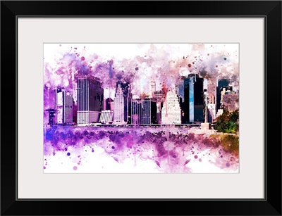 NYC Watercolor Collection - Purple Skyline