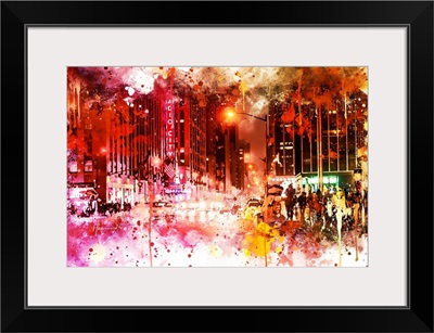 NYC Watercolor Collection - Red Night
