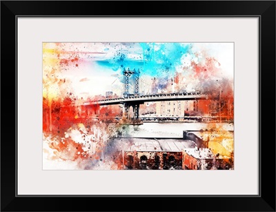NYC Watercolor Collection - The Manhattan Bridge IV