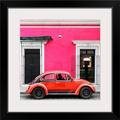Pink and Red VW Beetle Car
