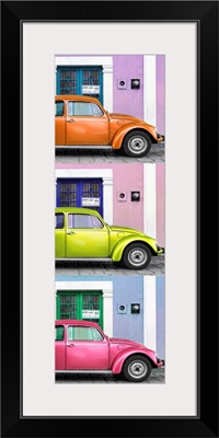 Three VW Beetle Cars with Colors Street Wall XXV