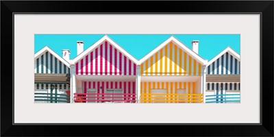Welcome to Portugal Panoramic Collection - Four Houses of Striped Colors