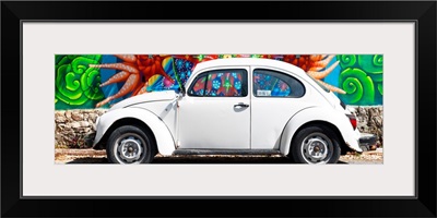 White VW Beetle Car in Cancun