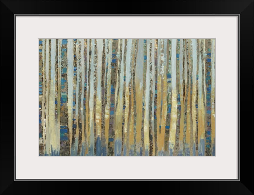 Contemporary home decor artwork of a dense forest.