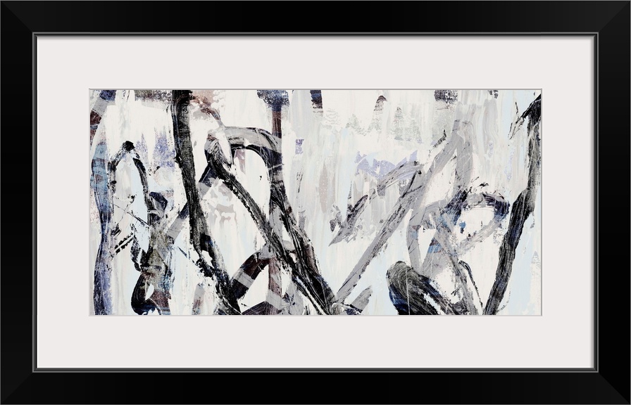 Contemporary abstract artwork in shades of grey and black.